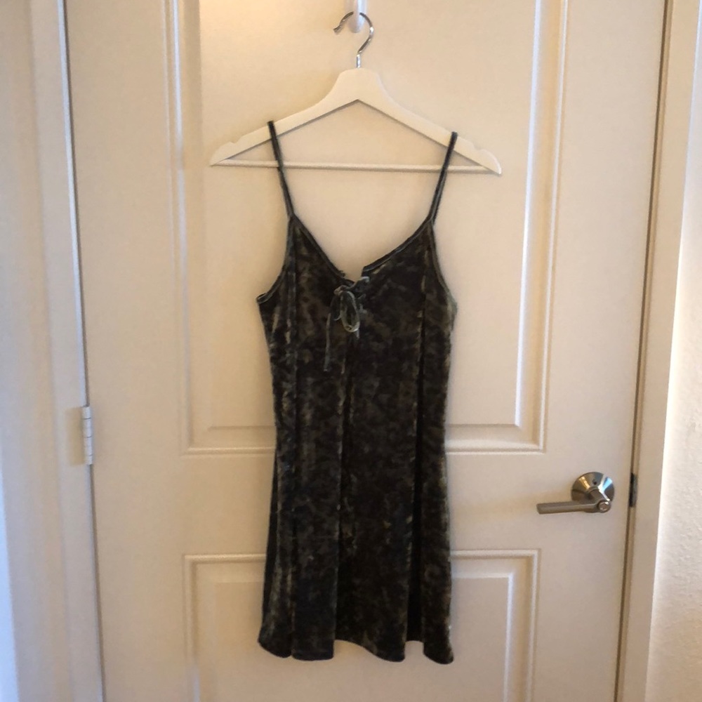 Green velvet dress